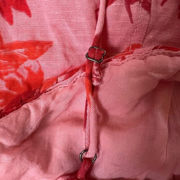 Free People Dress Altura Babydoll Minidress Floral Pink Red Size Large - Picture 13 of 16